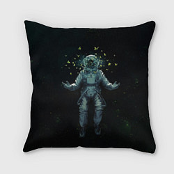Подушка квадратная Космонавт и бабочки, цвет: 3D-принт