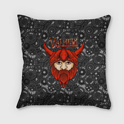 Подушка квадратная Valheim красный викинг, цвет: 3D-принт
