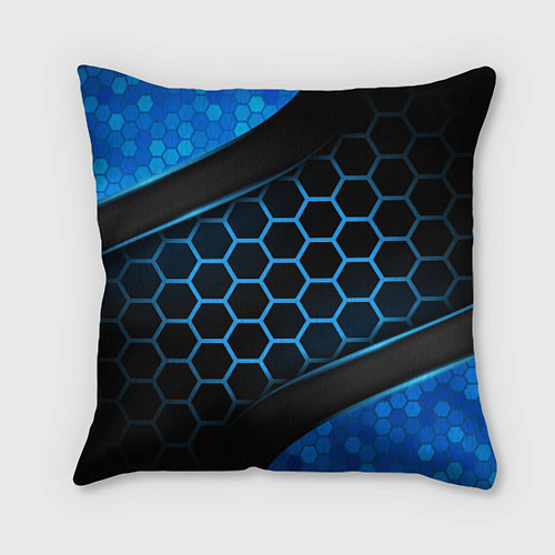 Подушка квадратная 3D luxury blue 3Д СОТЫ и плиты / 3D-принт – фото 1