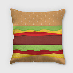 Подушка квадратная Бутерброд, цвет: 3D-принт