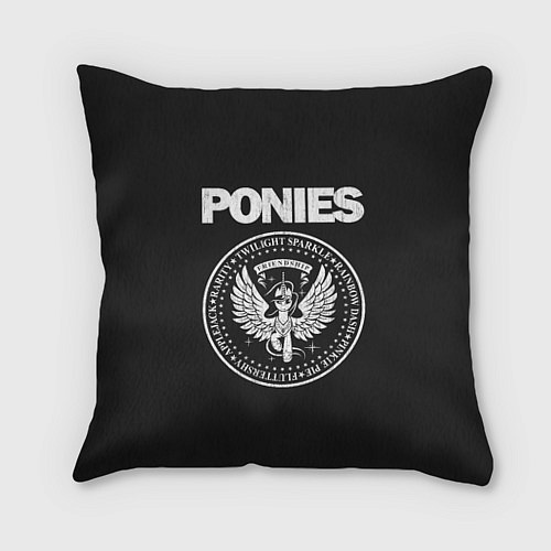 Подушка квадратная Pony x Ramones / 3D-принт – фото 1