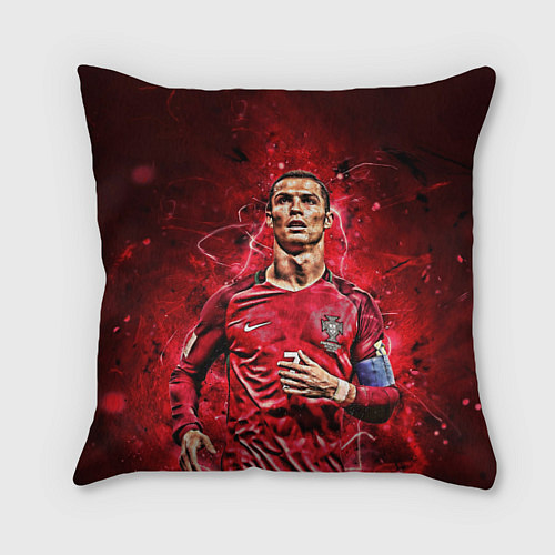 Подушка квадратная Cristiano Ronaldo Portugal / 3D-принт – фото 1