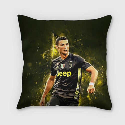 Подушка квадратная Cristiano Ronaldo Juventus / 3D-принт – фото 1