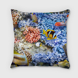 Подушка квадратная Морской мир, цвет: 3D-принт