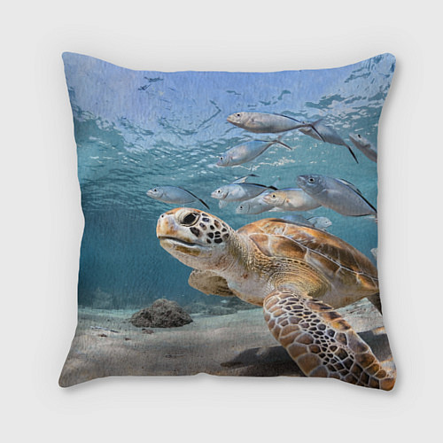 Подушка квадратная Морская черепаха / 3D-принт – фото 1