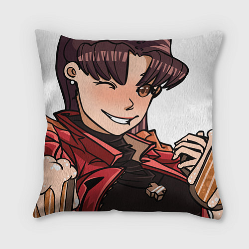 Подушка квадратная Evangelion Misato Katsuragi / 3D-принт – фото 1