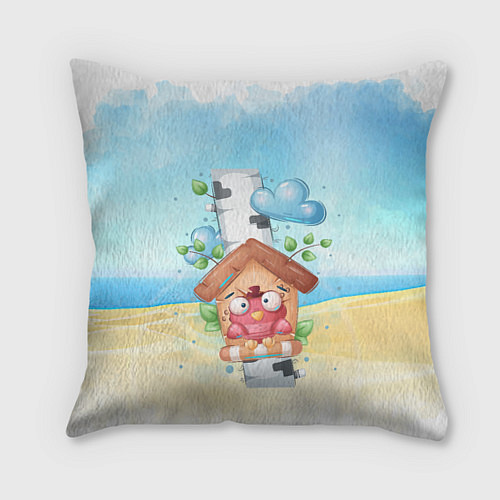 Подушка квадратная Птиц / 3D-принт – фото 1