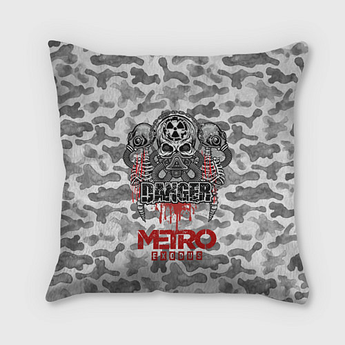 Подушка квадратная Metro DANGER / 3D-принт – фото 1