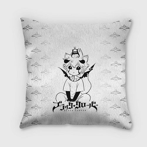 Подушка квадратная Черный демон Аста и Неро / 3D-принт – фото 1