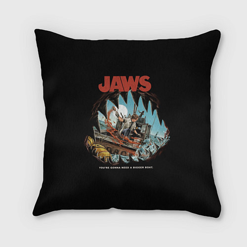 Подушка квадратная Jaws cinema / 3D-принт – фото 1
