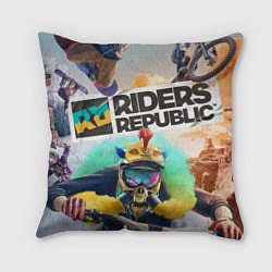 Подушка квадратная Riders Republic, цвет: 3D-принт