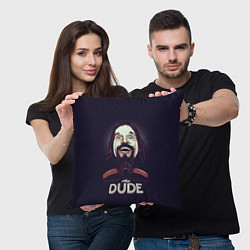 Подушка квадратная Большой Лебовский The Dude, цвет: 3D-принт — фото 2