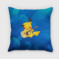 Подушка квадратная Пикачу с гитарой, цвет: 3D-принт