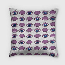 Подушка квадратная Глаза фиолетовые, цвет: 3D-принт