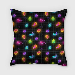 Подушка квадратная Ночные фонарики-светлячки, цвет: 3D-принт