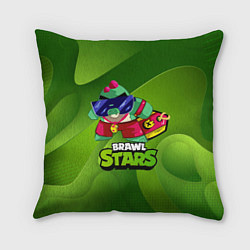Подушка квадратная Базз Buzz Brawl Stars Green, цвет: 3D-принт
