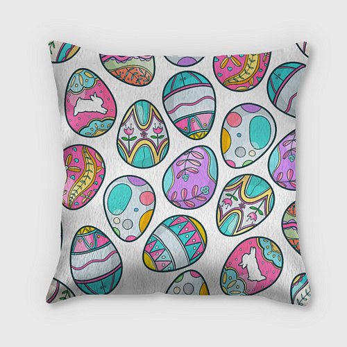 Подушка квадратная Пасхальные яйца / 3D-принт – фото 1