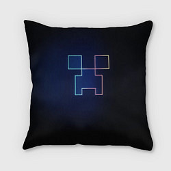 Подушка квадратная Неоновый крипер, цвет: 3D-принт
