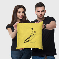 Подушка квадратная Энди Уорхол - Банан, цвет: 3D-принт — фото 2