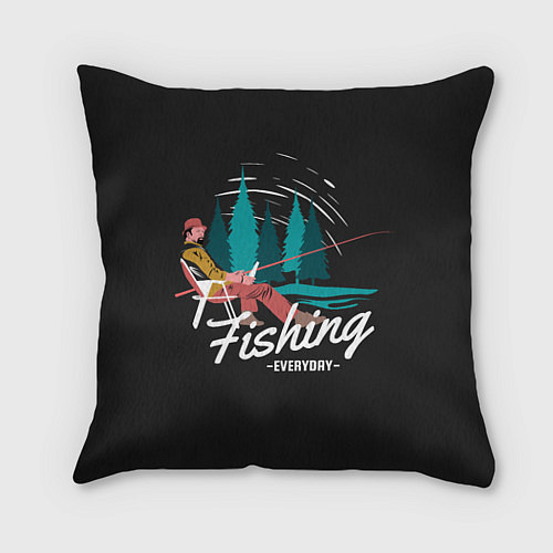 Подушка квадратная Рыбалка Fishing / 3D-принт – фото 1