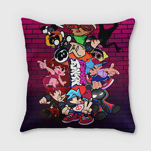 Подушка квадратная ВСЕ ПЕРСОНАЖИ ИЗ ИГРЫ / 3D-принт – фото 1