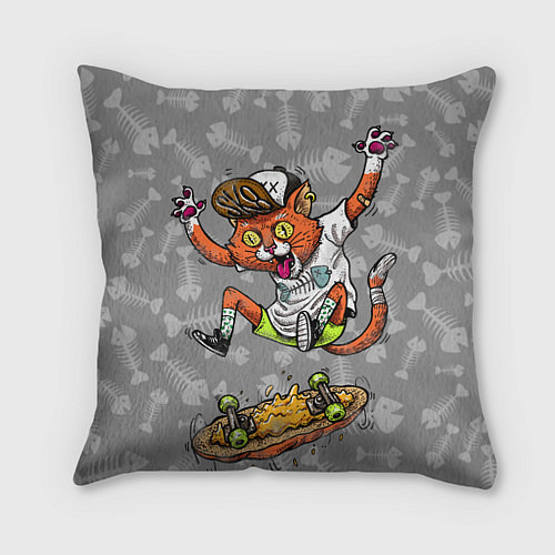 Подушка квадратная SK8CAT / 3D-принт – фото 1