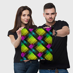 Подушка квадратная Абстрактный разноцветный узор, цвет: 3D-принт — фото 2