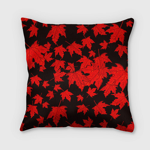 Подушка квадратная Осенние листья / 3D-принт – фото 1