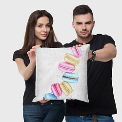 Подушка квадратная Macarons Нежный десерт, цвет: 3D-принт — фото 2