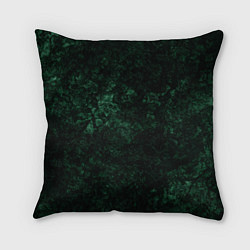 Подушка квадратная Темно-зеленый мраморный узор, цвет: 3D-принт