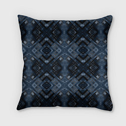 Подушка квадратная Темный синий абстрактный узор, цвет: 3D-принт