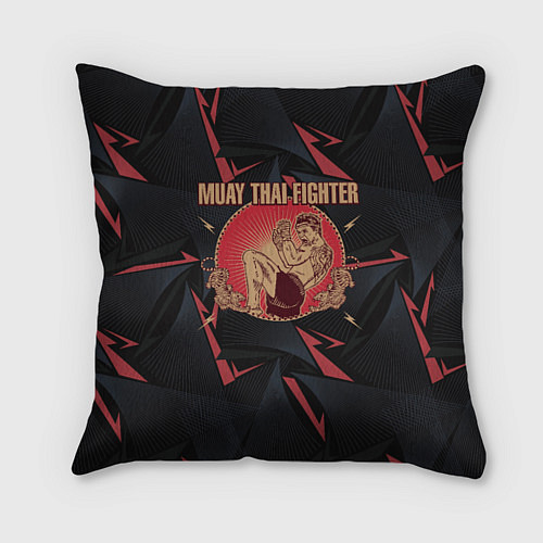 Подушка квадратная MUAY THAI FIGHTER / 3D-принт – фото 1