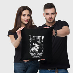 Подушка квадратная RIP Lemmy, цвет: 3D-принт — фото 2