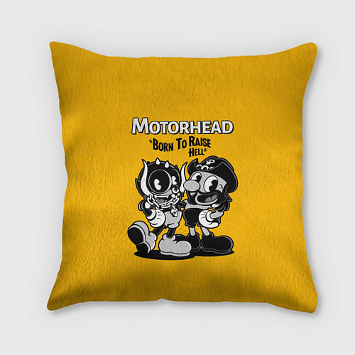 Подушка квадратная Motorhead x Cuphead / 3D-принт – фото 1