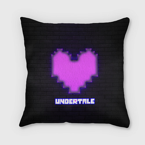 Подушка квадратная UNDERTALE PURPLE HEART / 3D-принт – фото 1