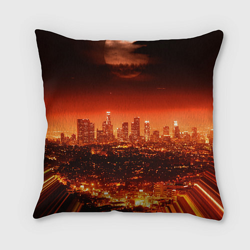 Подушка квадратная Закат в Нью Йорке / 3D-принт – фото 1