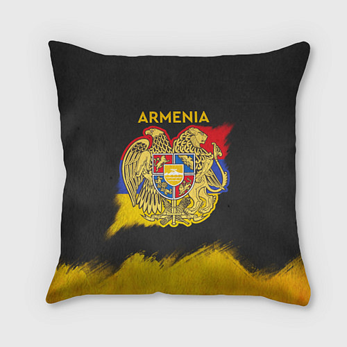 Подушка квадратная Yellow and Black Armenia / 3D-принт – фото 1