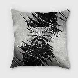 Подушка квадратная THE WITCHER LOGO STEEL, цвет: 3D-принт