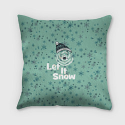 Подушка квадратная Зима снежинки, цвет: 3D-принт