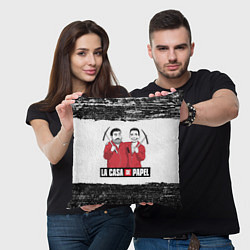 Подушка квадратная Moscow Rio La Casa de Papel, цвет: 3D-принт — фото 2