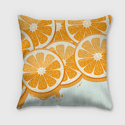 Подушка квадратная АПЕЛЬСИН ORANGE, цвет: 3D-принт
