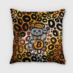 Подушка квадратная BitCoin кот