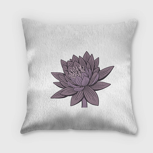 Подушка квадратная Цветок лотоса фиолетовый / 3D-принт – фото 1