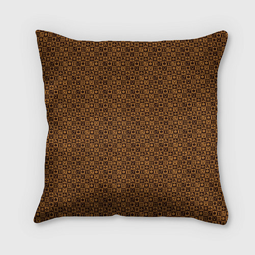 Подушка квадратная Brown & Gold / 3D-принт – фото 1