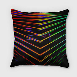Подушка квадратная Неоновый угол, цвет: 3D-принт