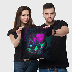 Подушка квадратная KDA AKALI NEON АКАЛИ НЕОН LEAGUE OF LEGENDS, цвет: 3D-принт — фото 2