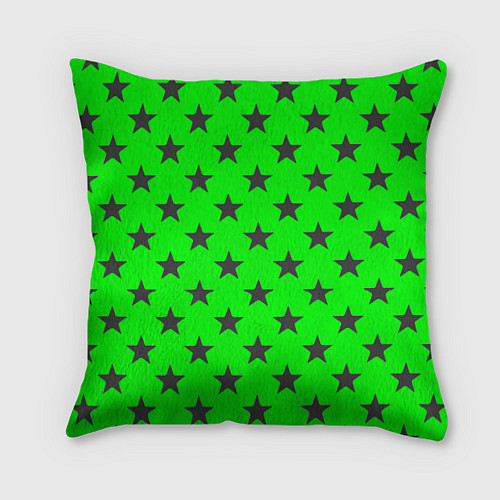 Подушка квадратная Звездный фон зеленый / 3D-принт – фото 1