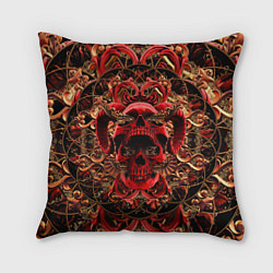 Подушка квадратная Череп красного демона, цвет: 3D-принт