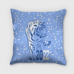 Подушка квадратная Голубой водяной тигр, цвет: 3D-принт