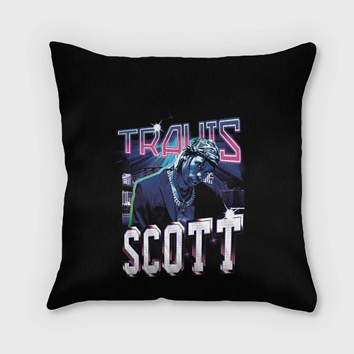 Подушка квадратная Travis Scott RAP / 3D-принт – фото 1